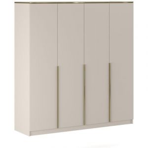 Pascal Morabito Armoire 4 portes - L200 cm - Beige et doré - vukia de