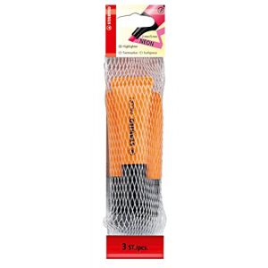 Stabilo Pack de 3 surligneurs néon orange