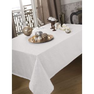 Calitex Nappe Textile EVITA Blanc/Argent