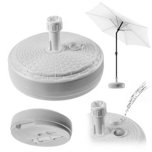 Kadax - Pied de parasol rond à remplir avec du sable, de l'eau ou du gravier, support en plastique pour jardin, terrasse, plage (version 2 ronde,