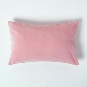 Housse de coussin en velours Rose, 30 x 50 cm - Homescapes