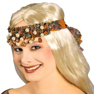 Ruedelafete Coiffe pesley orange avec perles