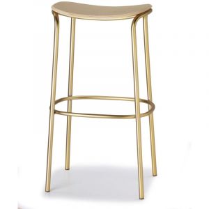 Tabouret design, Tabouret m&eacute;tal et assise bois clair Trick - 65 cm Dor&eacute; en Metal, Scab design