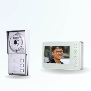 BT SECURITY Portier interphone vid&eacute;o neo 2 fils - 3 appartements - 3 &eacute;crans blancs