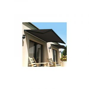 Intersun STORE Loggia JADE Gris Anthracite 3,00x2,00 ML Motoris&eacute; Interrupteur - Toile Gris Graphite