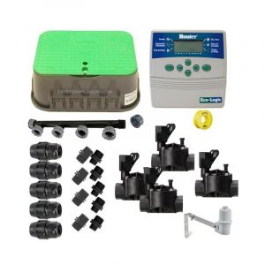 Hunter Kit d'arrosage professionnel Rain Bird 4 zones 24v pour tuyau de 25mm