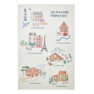 Coucke Torchon imprim&eacute; en Coton, Maison Francaise, 50 x 75 cm