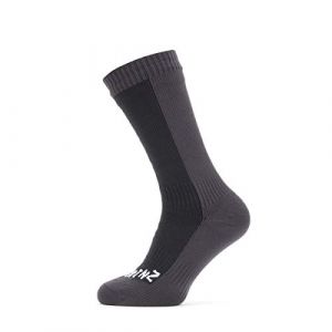 Sealskinz Waterproof Cold Weather Mid Length Sock Unisex-Adult, Black/Grey, FR : S (Taille Fabricant : S)