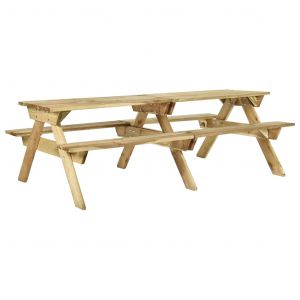 VidaXL Table de pique-nique et bancs 220x122x72cm Bois de pin impr&eacute;gn&eacute;