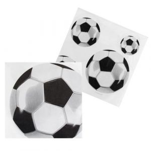 Boland 62522 Lot de 20 serviettes de f&ecirc;te en papier Motif football 33 x 33 cm