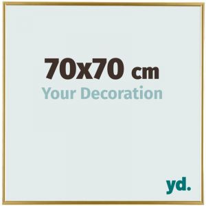 Your Decoration - 70x70 cm - Cadre Photo en Plastique Avec Verre acrylique - Anti-Reflet - Excellente Qualité - Or - Cadre Decoration Murale - Evry.
