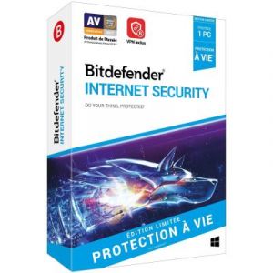 Logiciel antivirus et optimisation Bitdefender Internet Security &agrave; vie 1 PC [Windows]