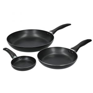 Kitchencraft Set de 3 po&ecirc;les antiadh&eacute;sive 28/20/12cm aluminium noir