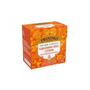 Kinder Infusion ayurveda gingembre et miel 20 sachets Twinnings - 32g