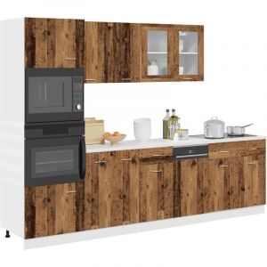 VidaXL Ensemble d'armoires de cuisine 7 pcs vieux bois