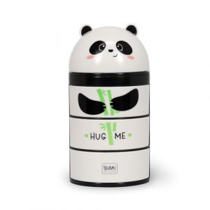 Legami Organiseur de bureau, Organiseur de bureau avec 3 tiroirs à ouverture latérale, compartiment supérieur avec fermeture coulissante, Thème Panda