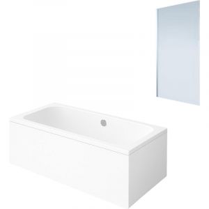 Villeroy & Boch Baignoire droite Architectura acrylique 190 x 90 cm + Pare bain gauche aurys Mist 1 chromé