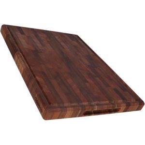Deleca Walnut Copperwood Cutting Board - Double Sided with Juice Trench / Handles - Large and Thick Chopping Board - For Kitchen, Durable Cutting Boards, Serving Board, Cheese Board, Drinks Board, Tapas Board - Walnut Wood - Without Plastic - 51x38x3.8 cm