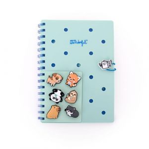 Mr. Wonderful Set de Cahier A5 avec Charms - Papeterie originale &ndash; id&eacute;e cadeau &ndash; bureau et &eacute;cole &ndash; couverture design &ndash; Format A5 &ndash; Couleur Vert