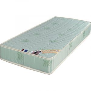 King Of Dreams Luxe Matelas 180x200 Très Ferme Mousse Poli Lattex Indéformable Face Laine Merinos 100% Tissu à l'Aloé Vera 19 cm