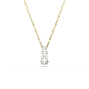 Swarovski Pendentif Stilla Attract, Taille Ronde, Blanc, Placage De Ton Or