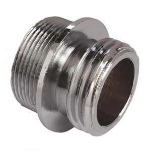 SOMATHERM FOR YOU, Raccord de bec Mâle 15/21 à Mâle 22/100 pour robinetterie - Adaptateur pour aérateur et tuyau d'arrosage - Compatible eau chaude et froide - Couleur gris/argent