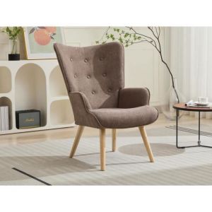 Fauteuil en tissu taupe VATELY
