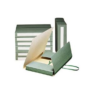 Extendos Boîte à archives à soufflets 24 x 32 cm vert foncé dos 7 cm - Lot de 20 - Lot de 20