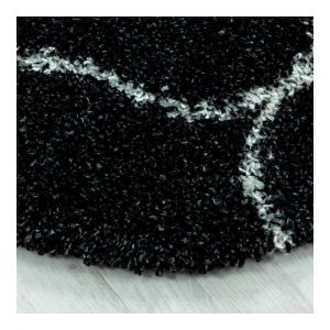 Allotapis Tapis shaggy baroque rond Lokalt Ø 120 Anthracite