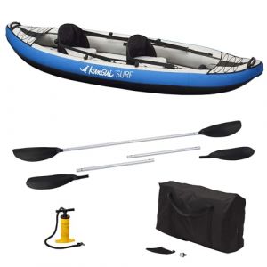Kangui Canoë Kayak gonflable LAORI 1 à 2 places + pagaie + sac transport + pompe double action + sièges + cale-pied
