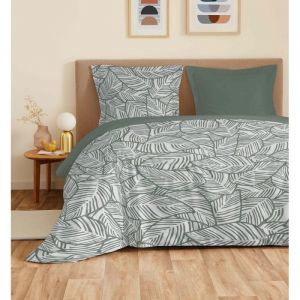 Parure de draps 4 pi&egrave;ces Vanessa pour lit 160 x 200 cm Grande largeur Fira Romarin