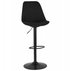 Alter Ego Tabouret réglable 'CAMPUS' en tissu noir et pied noir