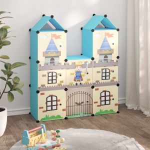 VidaXL Armoire de rangement pour enfants avec 8 cubes Bleu PP