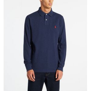 Image de Ralph Lauren Polo custom slim coton piqué manches longues Bleu Polo - Couleur Bleu - Taille S