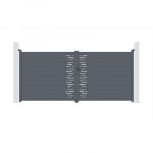 Portail battant 4m ARLBERG H.180cm aluminium gris