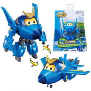 Super Wings Jerome Avion Jouet Transformable et Figurine Robot, Robot Transformable du Dessin Anim&eacute;, Jouet Enfant 3 4 5 6 7 8 Ans Garcon Fille - 12 cm, Bleu