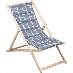 Jardin prive Transat Chilienne matelassée FUTURISTE Mastic F100