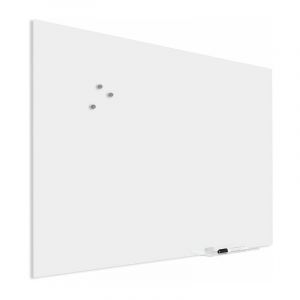 Vivol - Tableau en verre Premium avec fixation aveugle - 60x90 cm - Blanc