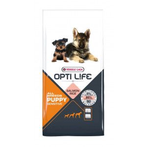 Versele Laga Opti Life Puppy Sensitive All Breeds Chiots Sensibles Toutes Races Saumon Et Riz 12,5kg