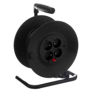 Image de AC-D&eacute;co Rallonge Electrique Enroulable "4 Prises" 25m Noir