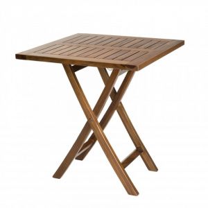 Image de : Table de jardin HANNA 2 personnes carrée pliante 70 x 70 cm en bois teck huilé