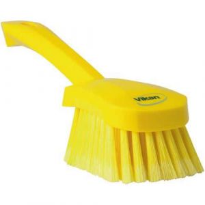 Vikan Hygiene 4194-6 Washing brush,short handle,yellow,soft-split,270mm /10