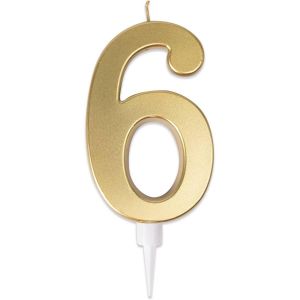 Ruedelafete Bougie anniversaire Géante OR chiffre 6