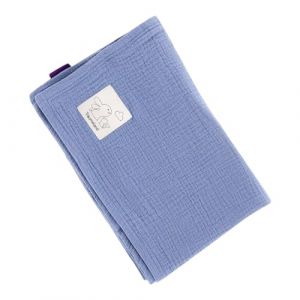 Tr&auml;umeland Couverture pour b&eacute;b&eacute; en Mousseline Bleu Clair, 75 x 100 cm &ndash; Couverture Douillette Polyvalente, Extra Douillette &ndash; Parfaite &eacute;galement comme sous-Couche, Serviette d'allaitement ou