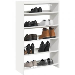 VidaXL Tagère à chaussures blanc 60x25x100 cm bois d'ingénierie