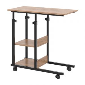 Image de Vicco - table de salon Liam, Ch&ecirc;ne de force dor&eacute;, 89 x 40 cm avec roulettes