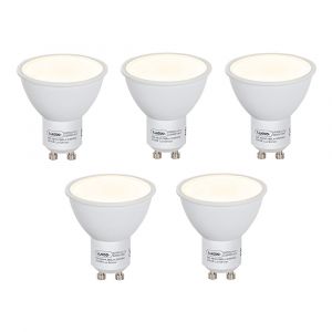 Lot de 5 ampoules LED GU10 avec capteur crépusculaire 5W 380lm 3000K