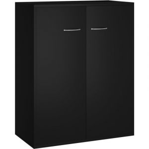 Buffet bahut commode armoire meuble de rangement organisateur cuisine salle de s&eacute;jour salon 60 x 30 x 75 cm bois d'ing&eacute;nierie noir