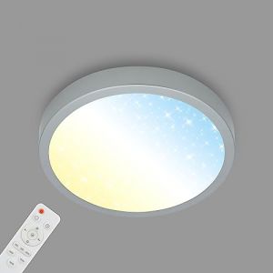 Briloner 3704-014-Plafonnier à intensité variable LED RUNA LED/22W/230V argenté + télécommande