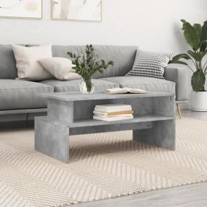 VidaXL Table basse,Table de Salon gris béton 90x55x42,5 cm bois d'ingénierie - Gris